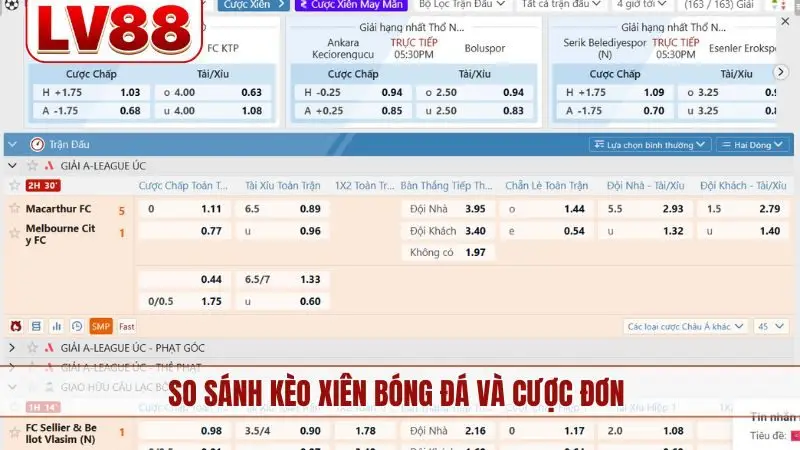 So sánh kèo xiên bóng đá và cược đơn