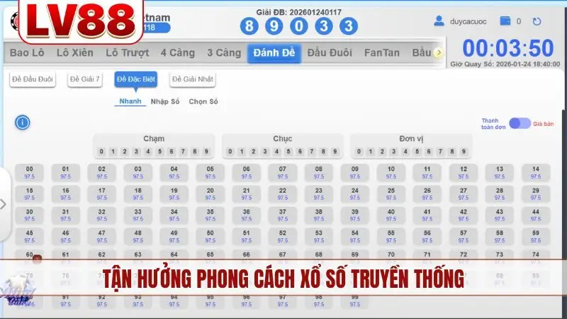 Tận hưởng phong cách xổ số truyền thống