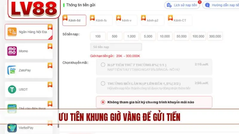 Ưu tiên khung giờ vàng để gửi tiền